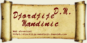 Đorđije Mandinić vizit kartica